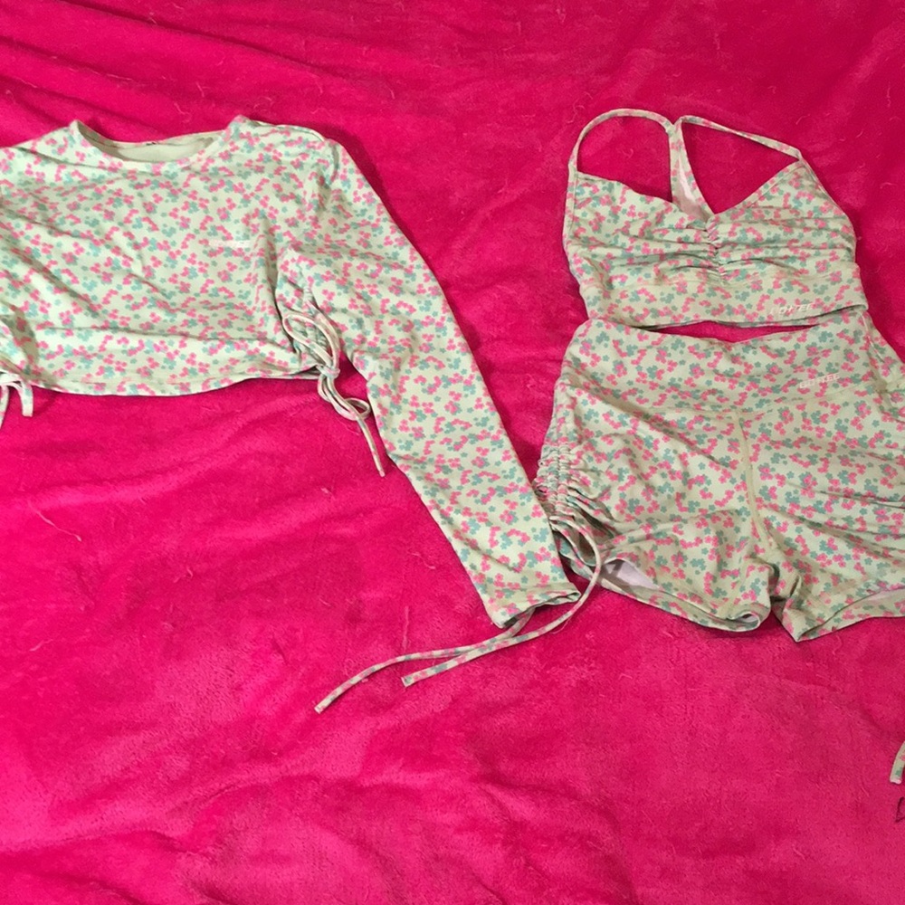Bo and Tee Floral Print Jumpsuit - Green and Pink